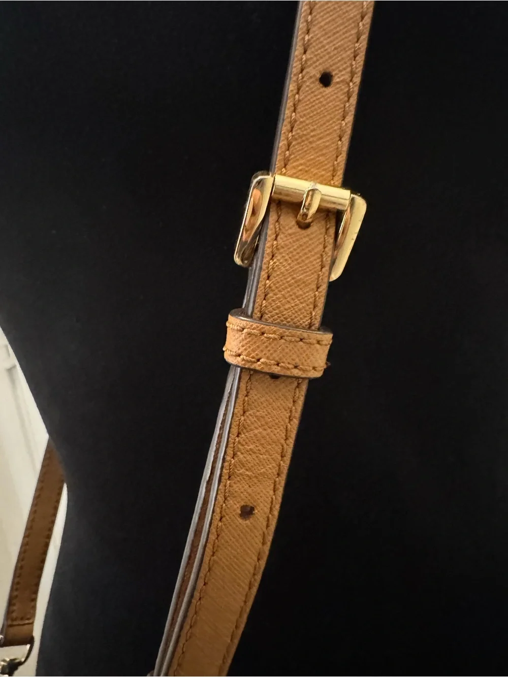 Michael Kors Tan Saffiano Leather Crossbody with Gold Hardware